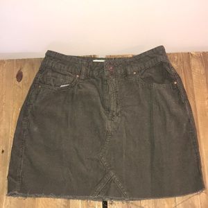 corduroy army green mini shirt